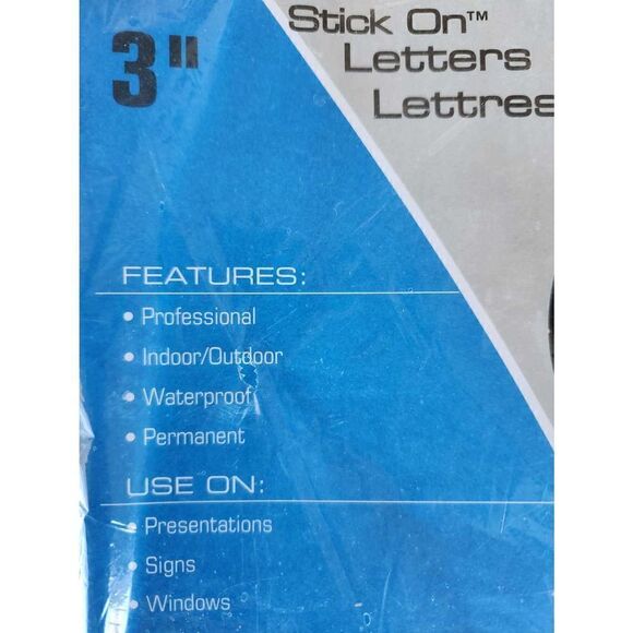 Waterproof Vinyl stick in gothic letters black 3" great for projects Headline - Picture 5 of 6